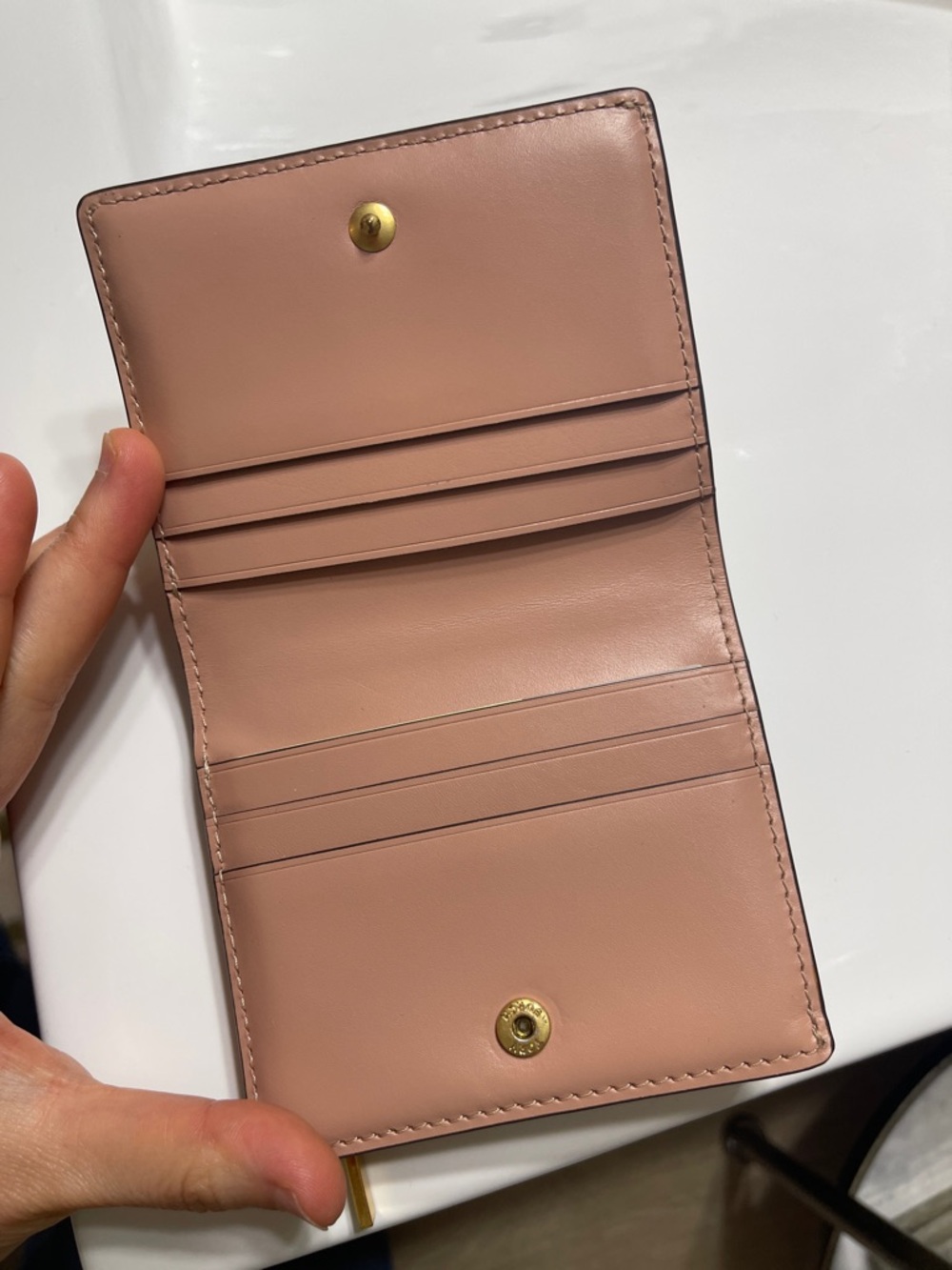 Tory Burch Rose Pink Leather Bifold Wallet with Gold-Tone Accent - Picture 3 of 4